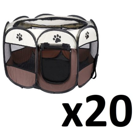 Kisállat kennel 74x74x43 cm barna, nagy kiszerelés (20 db)