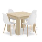 80x80 sonoma-fehér asztal + 4 db WAT szürke szék