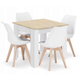 80x80 sonoma asztal + 4 db MARK szék fekete