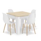 KAMI 80 cm fehér asztal + 4 db MARK fekete szék