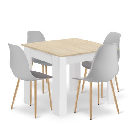 KAMI 80 cm kerek asztal + 4 db MARK fehér szék