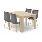 120x80 sonoma-fehér asztal + 4 db WAT fehér szék