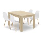 120x80 sonoma-fehér asztal + 4 db WAT szürke szék