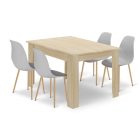 80x80 artisan asztal + 4 db WAT fekete szék