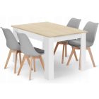 ADRIA 120x80 fehér asztal + 4 db MARK fehér szék