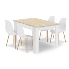 80x80 sonoma asztal + 4 db WAT fehér szék