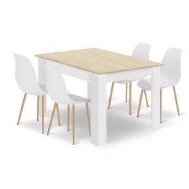 80x80 sonoma asztal + 4 db WAT fehér szék