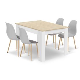 80x80 sonoma asztal + 4 db WAT szürke szék