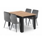 120x80 sonoma asztal + 4 db LIBRA szürke szék