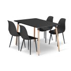 ADRIA 120x80 fekete asztal + 4 db WAT szék fekete