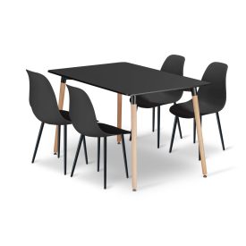 ADRIA 120x80 fekete asztal + 4 db WAT szék fekete