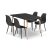 ADRIA 120x80 fekete asztal + 4 db WAT szék fekete