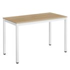 TESSA 120x60 tölgy asztal fehér lábakkal + 4 db WAT szürke szék natúr lábakkal