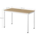 TESSA 120×60 cm asztal szett – tölgy / fehér lábak + 4 db WAT szürke szék natúr lábakkal