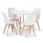 KAMI 80 cm fehér kerek asztal + 4 db MARK fekete szék