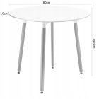 KAMI 80 cm fehér kerek asztal + 4 db MARK fekete szék