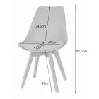 KAMI 80 cm fehér kerek asztal + 4 db MARK szürke szék