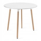 KAMI 80 cm fehér kerek asztal + 4 db MARK szürke szék