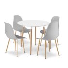 KAMI 80 cm kerek asztal + 4 db WAT szék szürke