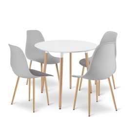 KAMI 80 cm kerek asztal + 4 db WAT szék szürke